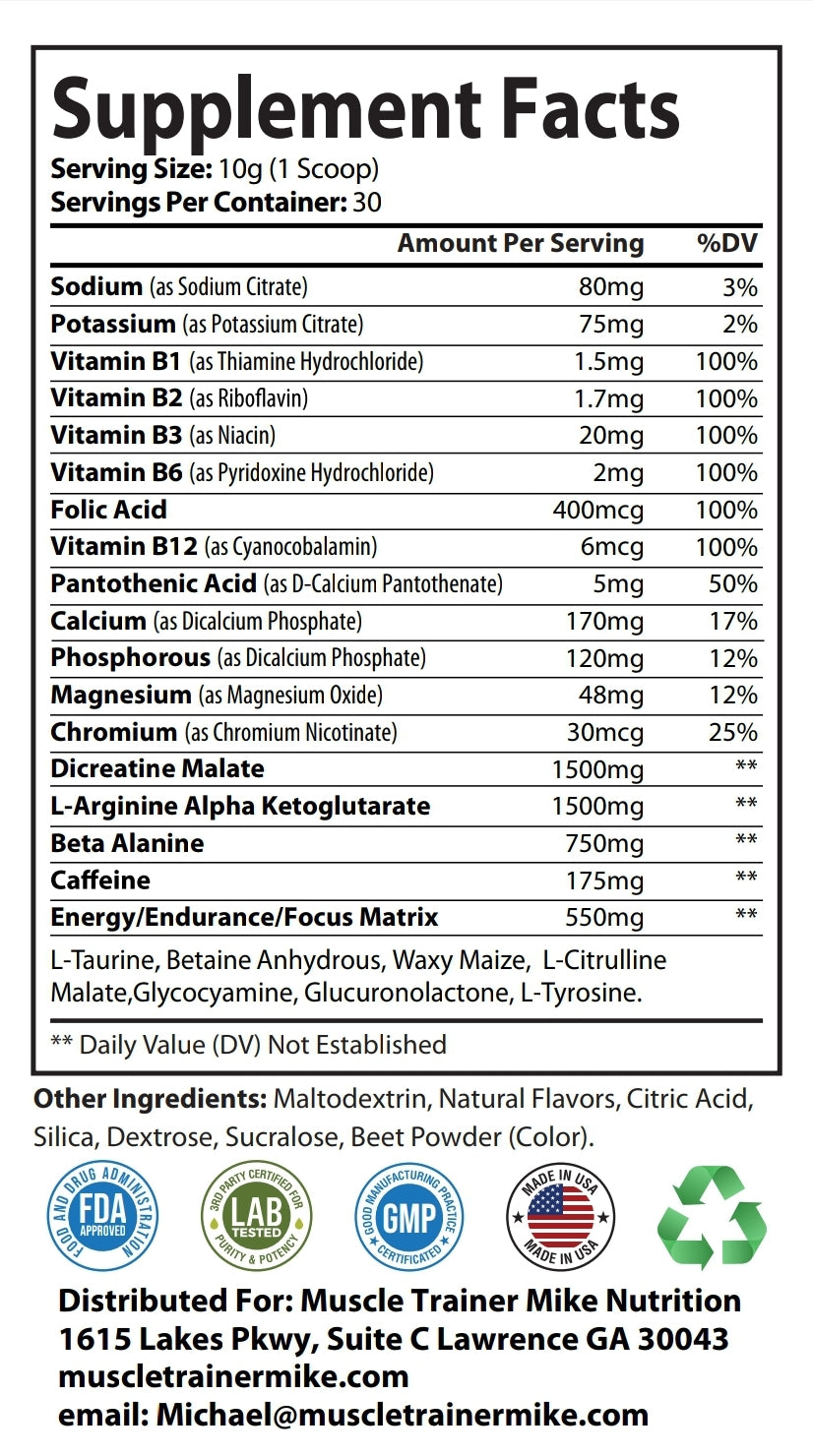 Pump Up The Volume Preworkout